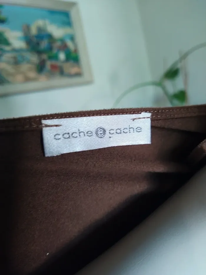 Veste perfecto suédine marron automne printemps demi saison - photo numéro 3
