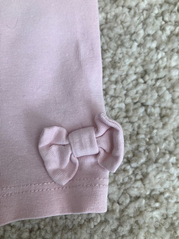 Leggings rose pâle avec petits noeuds aux chevilles fille - 9 mois - dpam - photo numéro 3