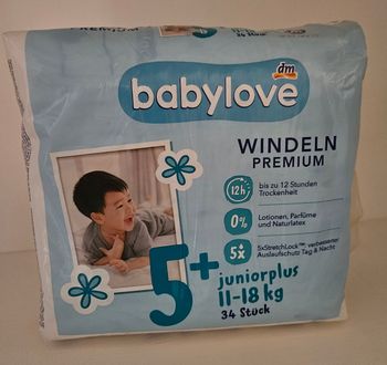 Couches Babylove taille 5+ junior plus