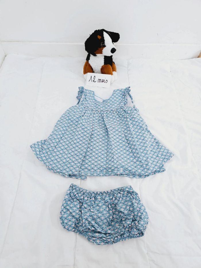 Ensemble robe tunique et bloomer bébé fille 12 mois 1 an