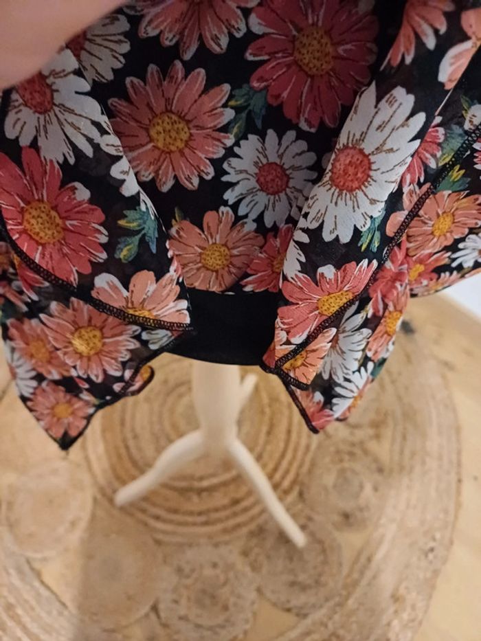 Robe cache-coeur Fleurie Flamant Rose taille M 38 - photo numéro 9