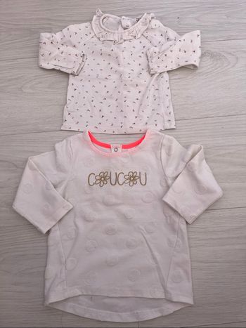 Lot 2 teeshirt manche longues 12mois