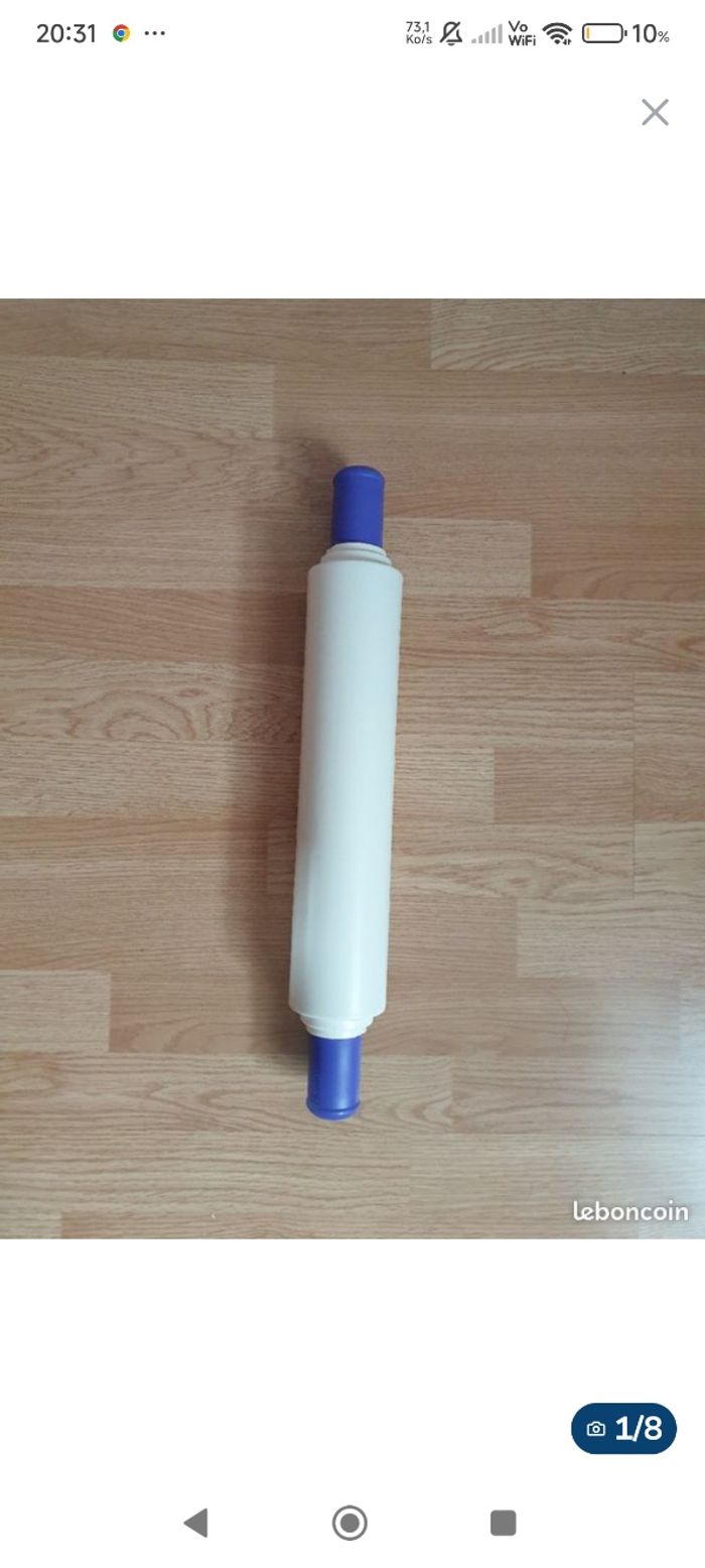Rouleau à pâtisserie Tupperware neuf blanc bleu/violet - photo numéro 2