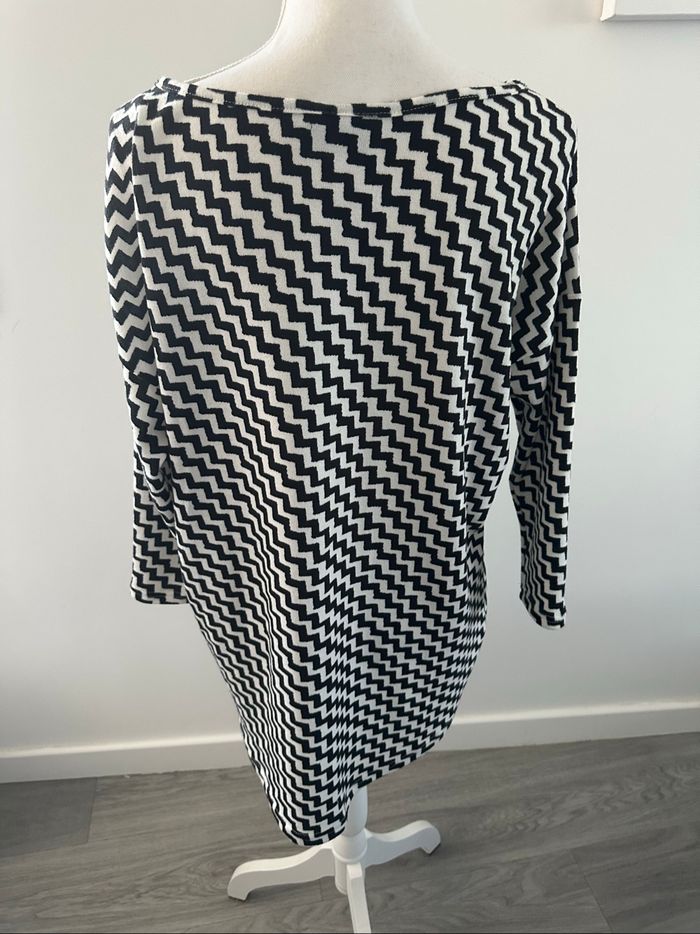 Pull oversize zig zag noir et blanc Only T36 S - photo numéro 5