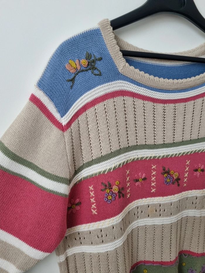 Top en coton brodé coloré vintage - photo numéro 9