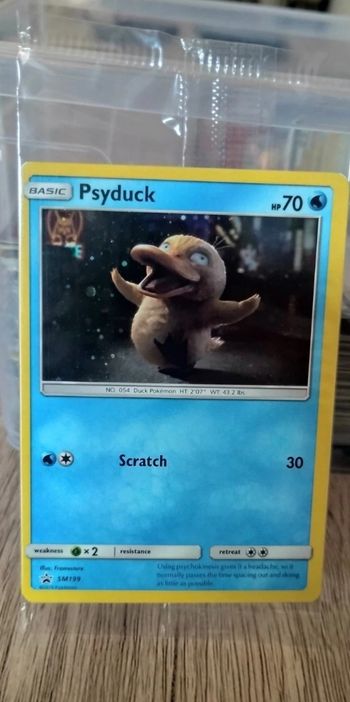 Carte Pokemon Psyduck SM199 Détective Pikachu Cible Exclusive Promo