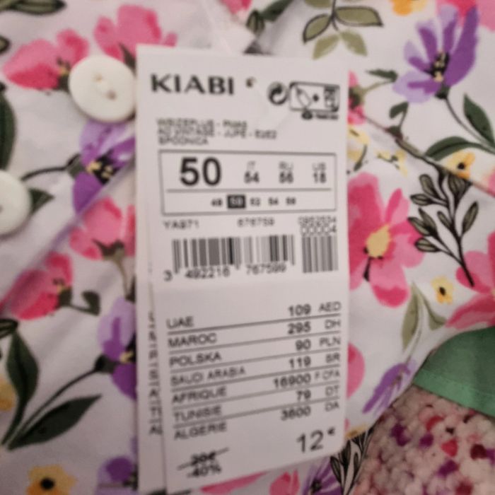 Jupe longue kiabi blanche a fleurs fendue devant 50 - photo numéro 5