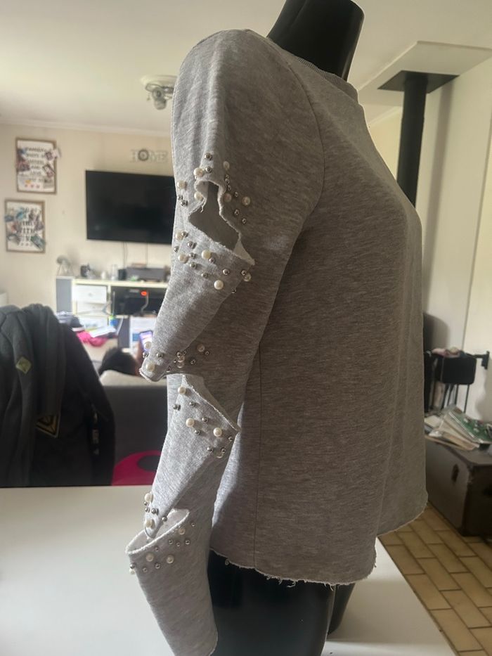 Pull Hiver pour femme TRÈS BON ÉTAT taille M couleur gris - photo numéro 2