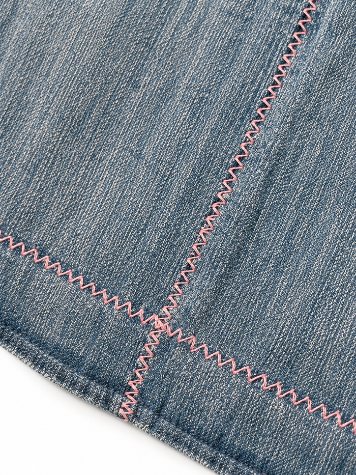 Robe en jean. 18 / 24 mois. Coutures et ruban fantaisies. - photo numéro 4