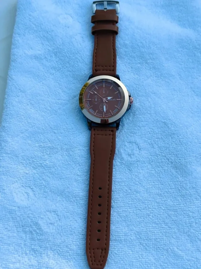 Montre large marron golden moderne - photo numéro 3