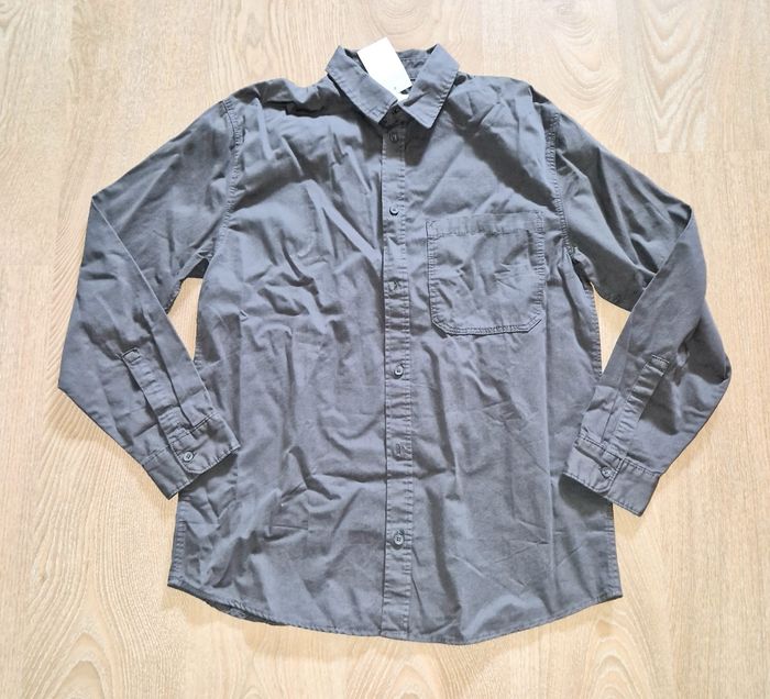 Chemise grise unie 16 ans h &m neuve