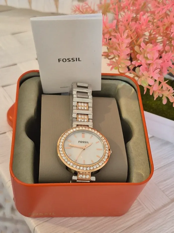 💕jolie Montre Karli à trois aiguilles, bicolore Fossil Femme 💕 - photo numéro 2