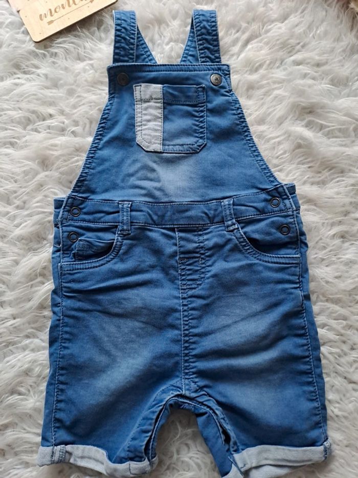Salopette short en jean 36mois - photo numéro 2