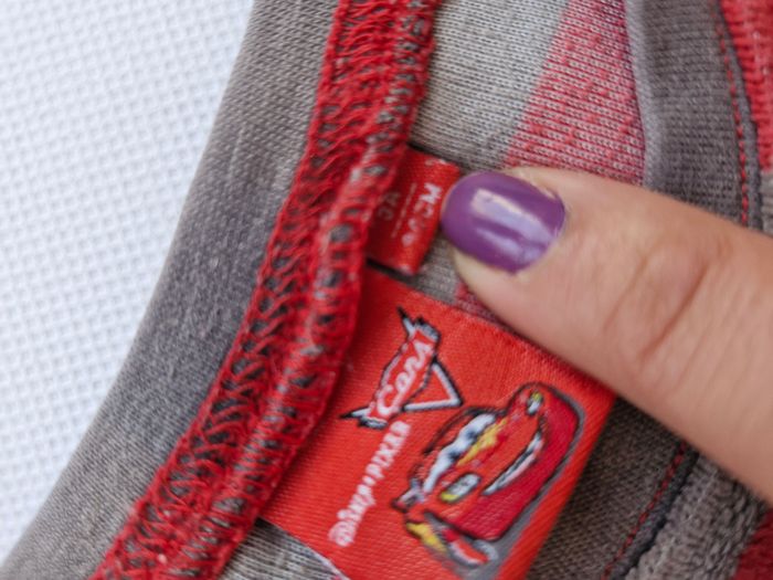 Pyjama 2 pièces 3 ans Cars Disney Tissaia Rouge gris à rayure Cars Lightning McQueen Team 95 - photo numéro 5