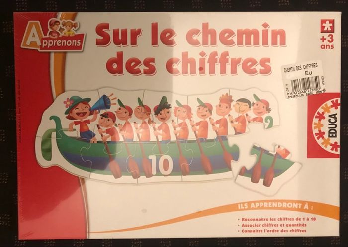 Kit Sur le Chemin des chiffres : Apprenons ·Neuf avec étiquette·Educa