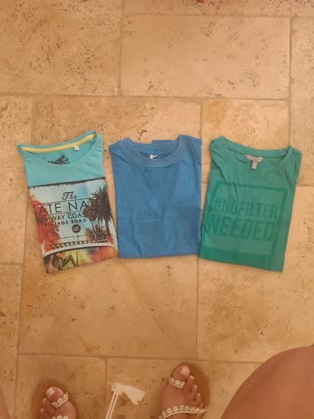 Lot de 3 t-shirts manches courtes garçon T 11 12 ans