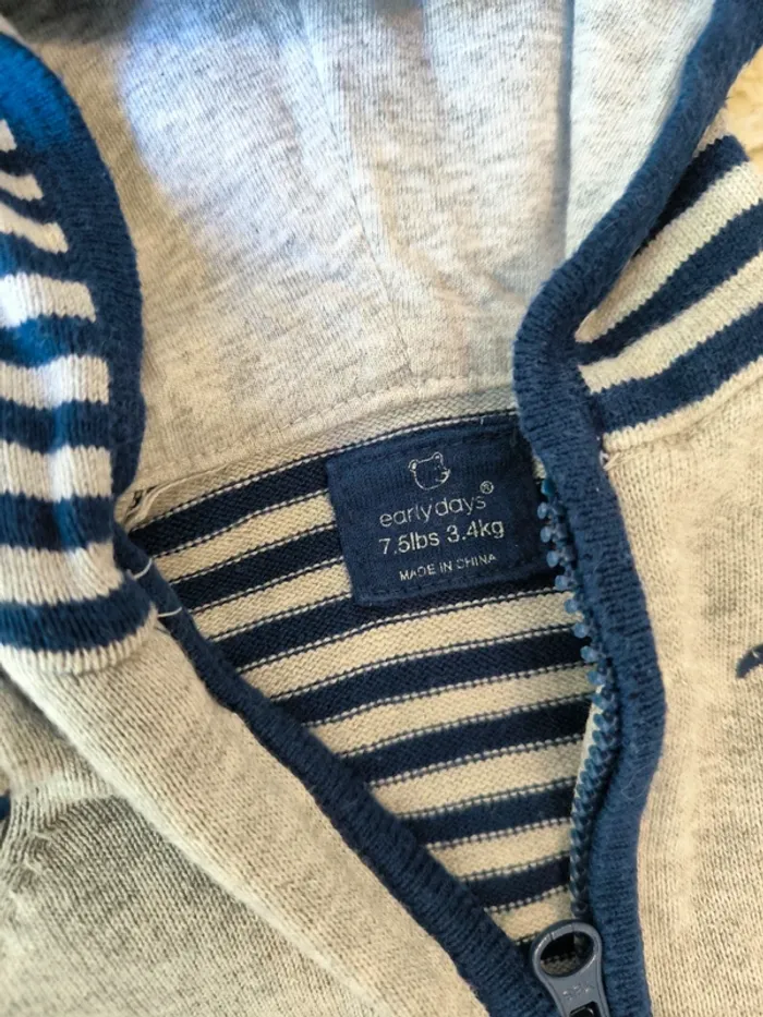 Gilet petit ourson a zip - photo numéro 3