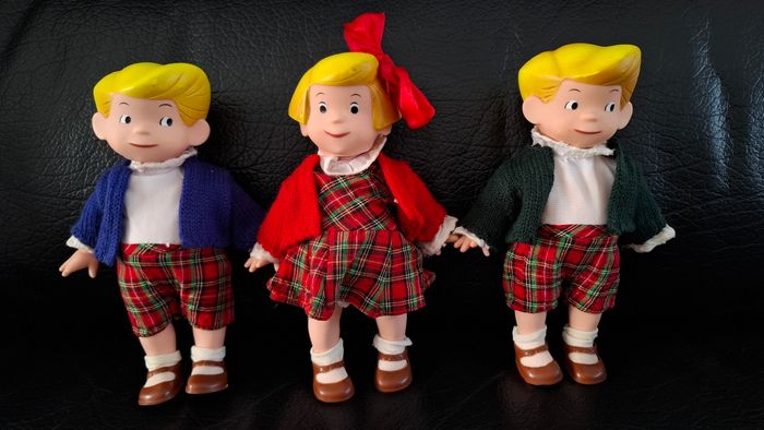 Poupée Les triplés  Corolle x 3 Nicole Lambert 20 cm vintage