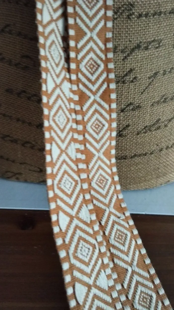 Ceinture tissu souple marron et créme - photo numéro 6