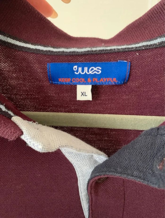 Polo bi-color bordeaux/bleu marine homme - Taille XL Jules - photo numéro 3