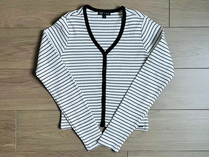 T-shirt crop top à rayure IKKS T-14 ans/ S S - photo numéro 2