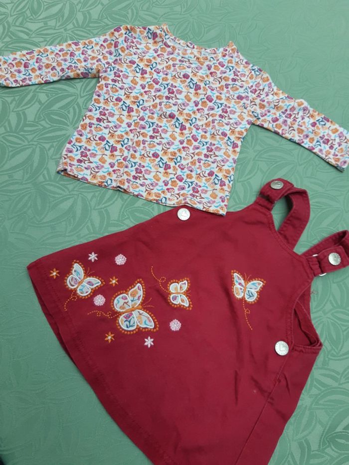 Lot robe et t-shirt manches longues taille 6 mois