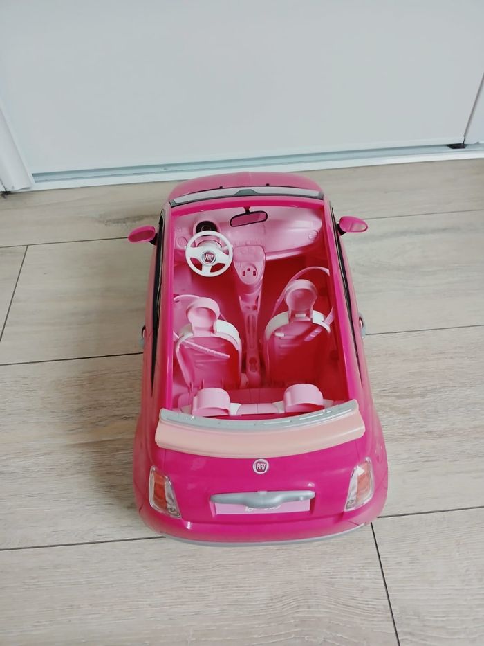 Voiture Barbie Fiat 500 rose - photo numéro 3