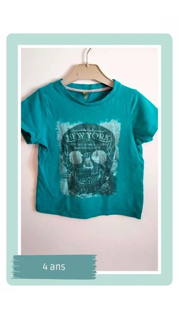🍄 Tshirt 4 ans tête de mort Orchestra bleu clair