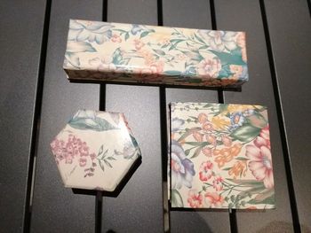 Lot set boîtes fleurs papeterie bureau