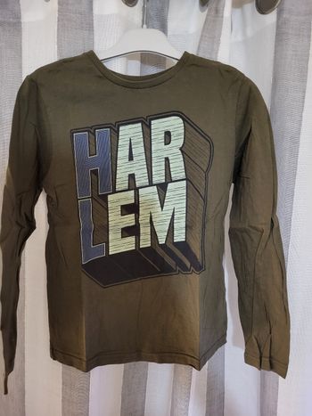 Tee-shirt manches longues kaki Kiabi