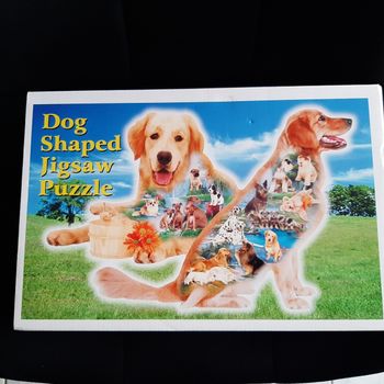 Puzzle silhouette Golden retriver