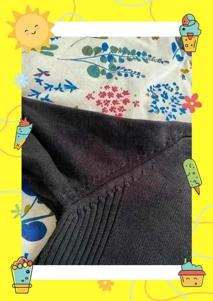 Pull ras de cou col v noir Celio L - photo numéro 4