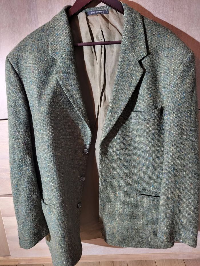 Veste de costume tweed vert