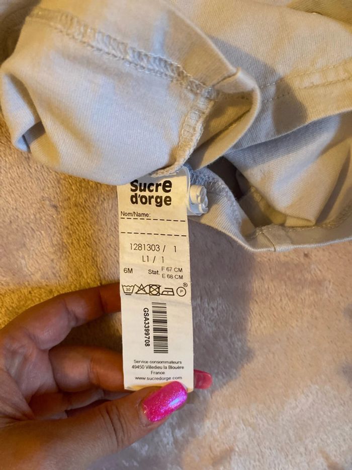 Haut manche longue sucre d’orge 6 mois 100% coton - photo numéro 4