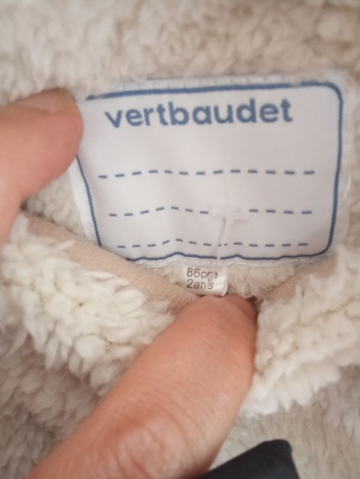 Manteau Verbaudet fille 2 ans, 24 mois, Daim, doublure amovible, beige, blanc, chaud - photo numéro 9