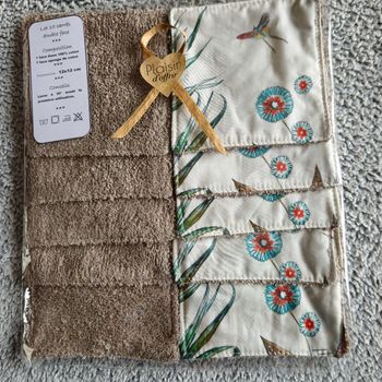 10 lingettes lavables 12x12 cm