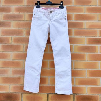 Pantalon blanc coupe droite fille 8 ans Kiabi