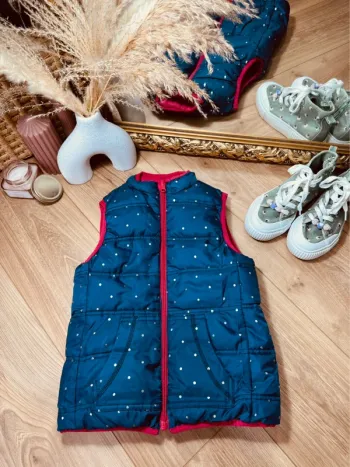 Taille 7 ans veste sans manches fille Sergent Major bleue et rose * réversible * 🌹