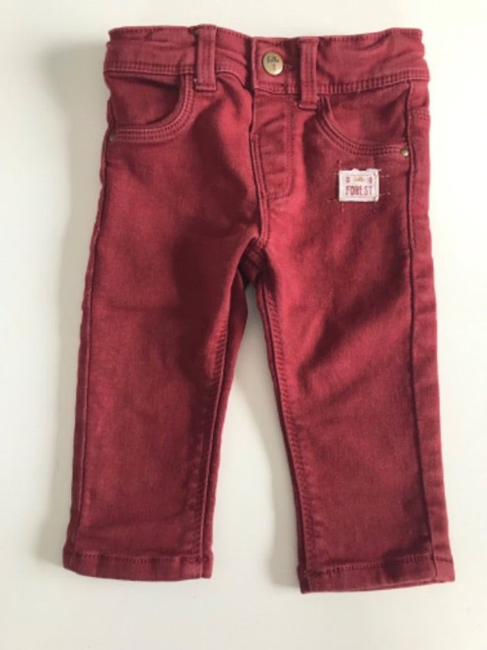 Pantalon/jeans bébé bordeaux Forest 6 mois