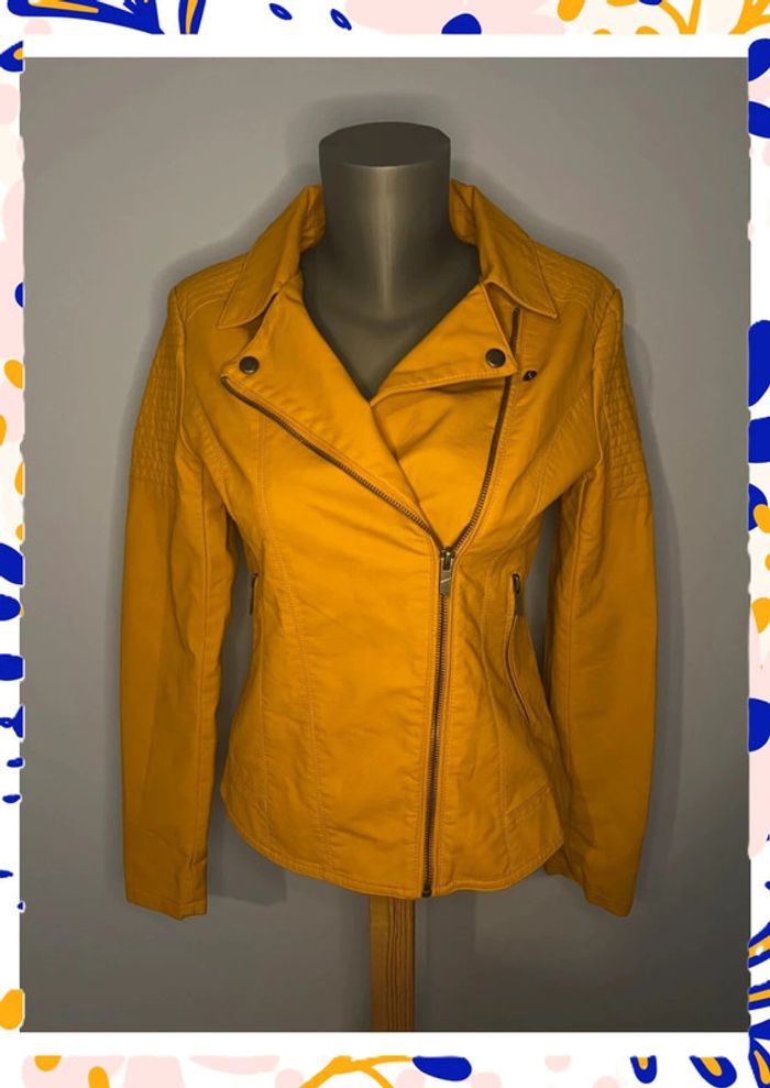 Veste effet cuir moutarde Only – Taille 36 🔥 - photo numéro 2