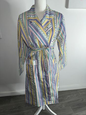 Peignoir blanc et multicolore Vintage T38/40 M/L