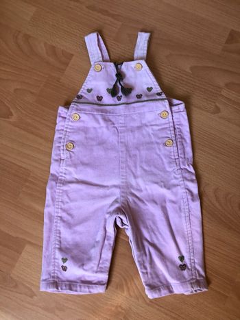 Jolie petite salopette en velours rose T. 6 mois/67 cm Tout Compte Fait TBE