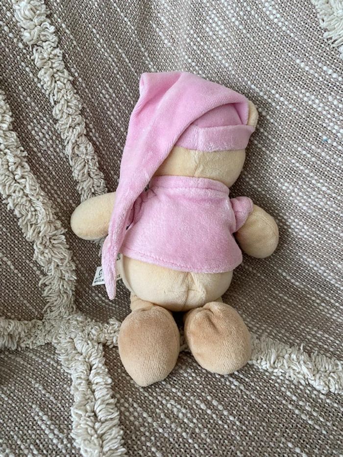 Peluche doudou 25cm CP international ours beige et rose très bon état - photo numéro 2