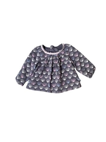 Tunique grise avec motif rose Obaïbi 12 mois