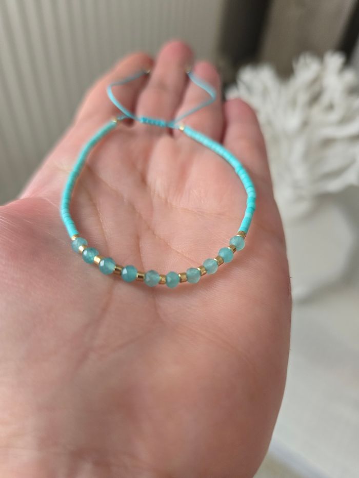 Bracelet perles turquoise avec pierres naturelles - photo numéro 2