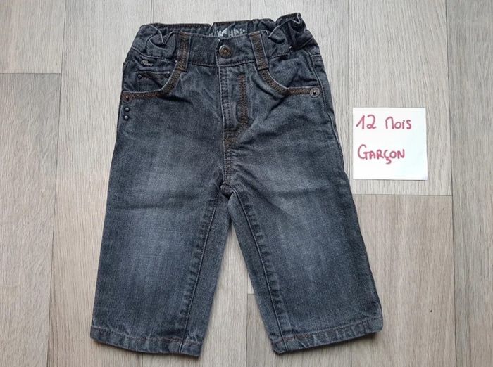 Jean Kidkanaï Gris/Noir 12 mois Garçon