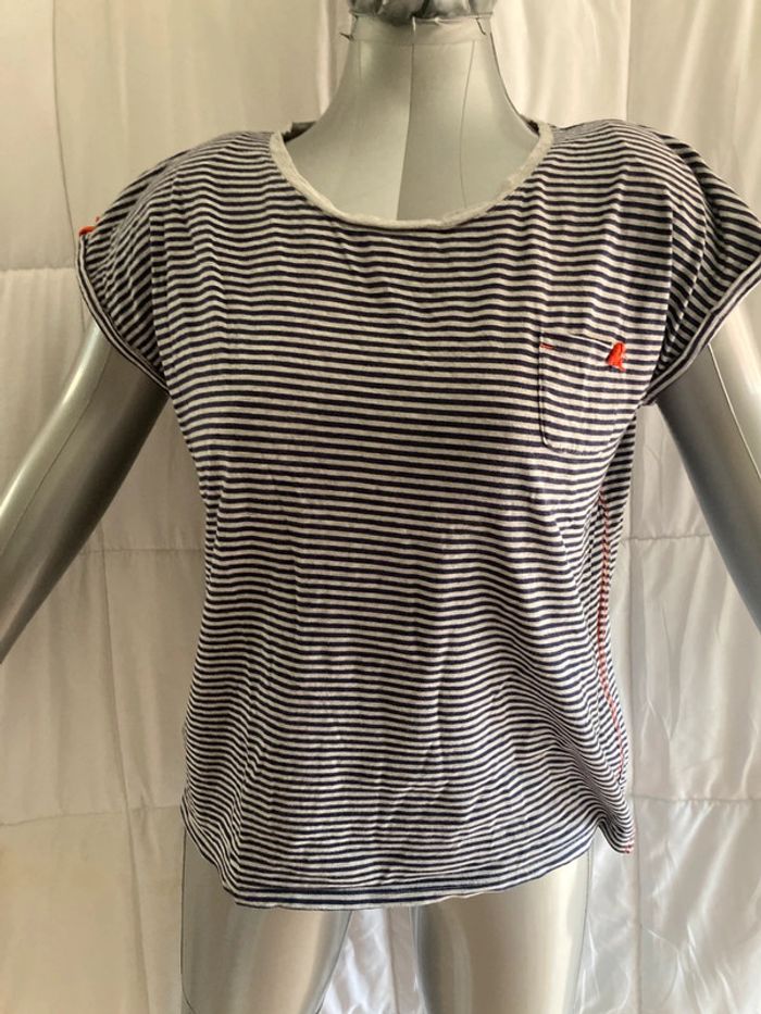 Tee shirt à manches courtes rayé taille L marque tex