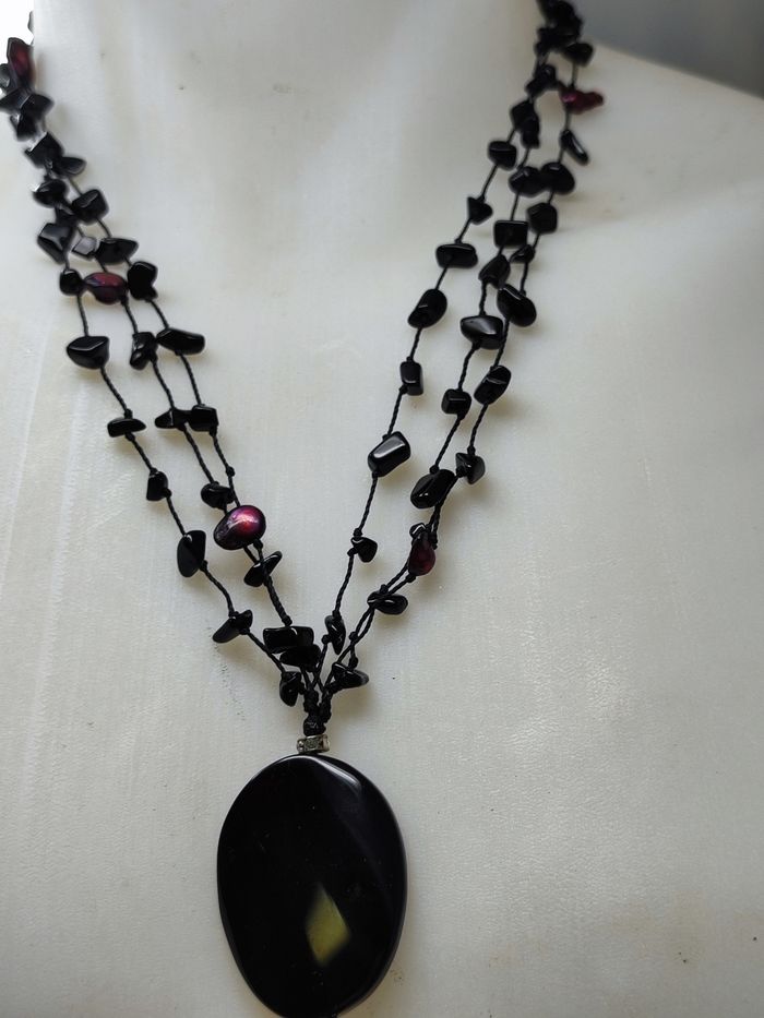 Superbe collier sautoir élégant en onyx - photo numéro 3