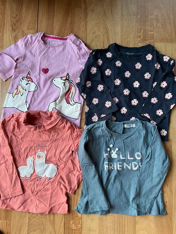Lot de 4 t-shirts à manches longues fille 3 ans