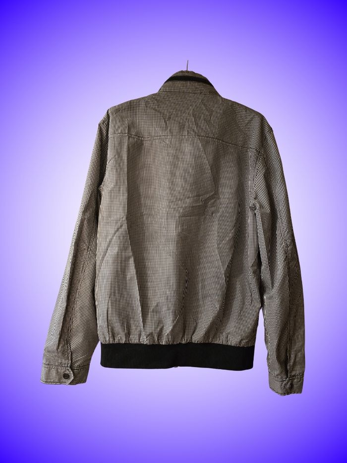 Blouson Bomber Hamaki-Ho – Motif Pied-de-Poule Micro – Noir et Blanc – Taille 40 L – Très Bon État - photo numéro 2